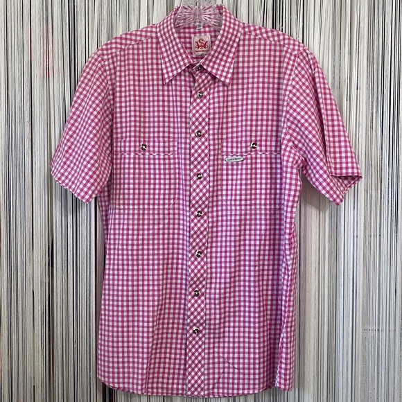 Spieth & Wensky Hot Pink Gingham Men’s Buttondown - Picture 3 of 6